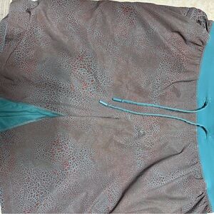 Teal and Brown Patterned Skirt